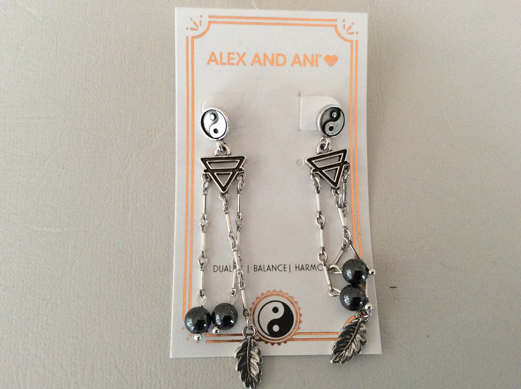 Alex and Ani Women's Yin Yang Chandelier Earrings