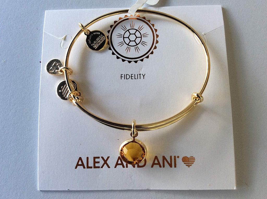 Alex and Ani November Color Code Topaz Bangle Bracelet Shiny Gold NWTBC