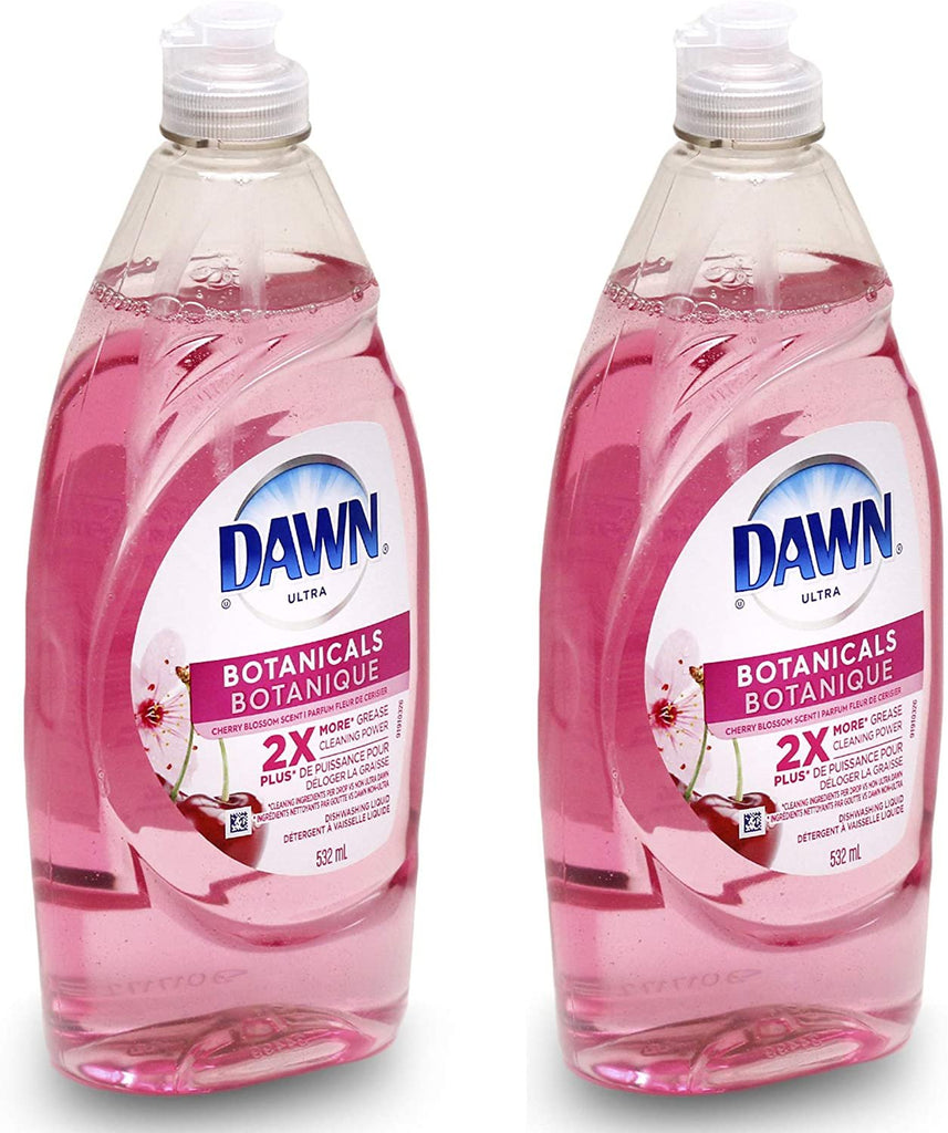Dawn Ultra Botanicals Dishwashing Liquid Dish Soap, Cherry Blossom, 532 mL / 18 Fl.Oz - 2 Packs
