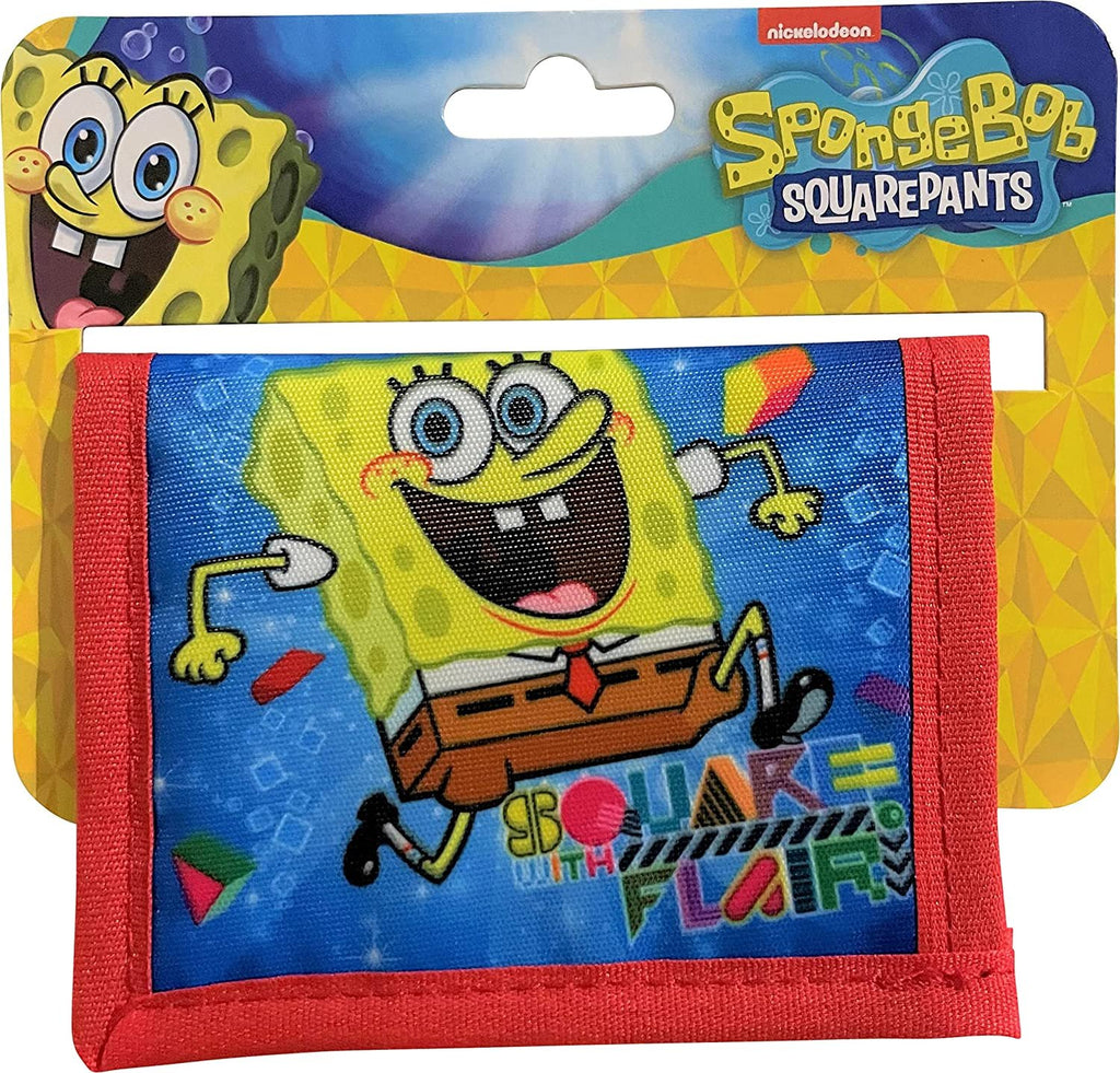 Sponge Bob Little Boy Bifold Wallet With Zippered Pocket