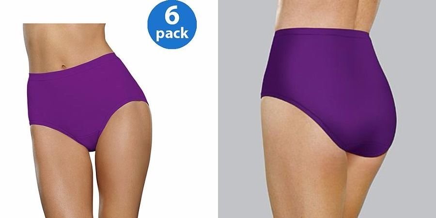Fruit of the Loom Ladies Cotton Briefs Women's Underwear 6 or 12-Pack Size 5-10