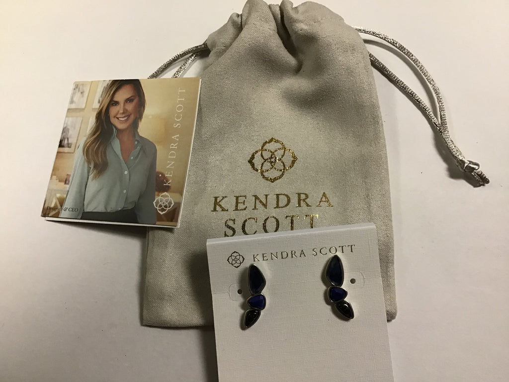 Kendra Scott Ivy Ear Climber, Vintage Silver Navy Mix