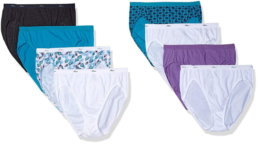 Hanes Women's 6-Pack No Ride up Cotton Hi-Cut (Bonus +2)