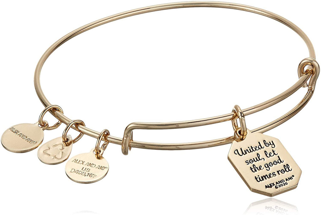 Alex and Ani Because I Love You Expandable Wire Bangle Bracelet for Women, Meaningful Charms, 2 to 3.5 in