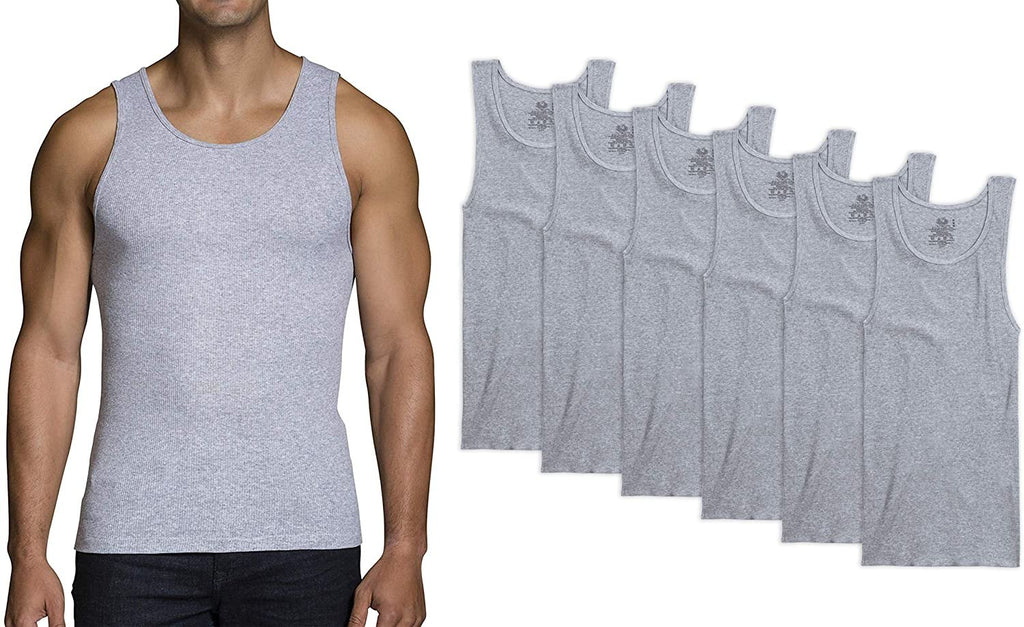 6 Pack of Men's A-Shirts, Grey, XX-Large