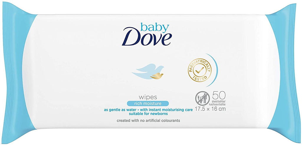 Dove Baby Wipes Rich Moisture,50 Count (Pack of 6)