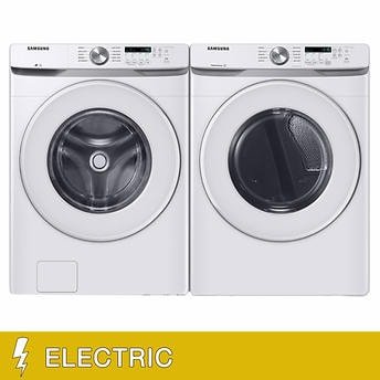 Samsung 4.5 cu. ft. Front-Load Washer with Vibration Reduction Technology+ and 7.4 cu. ft. ELECTRIC Dryer WF45T6000AW DVE45T6000W