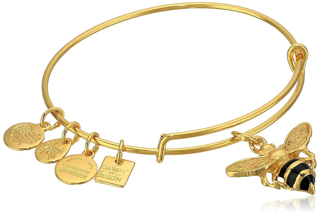 Alex and Ani Charity By Design Bumble Bee Expandable Rafaelian Gold-Tone Tone Bangle Bracelet