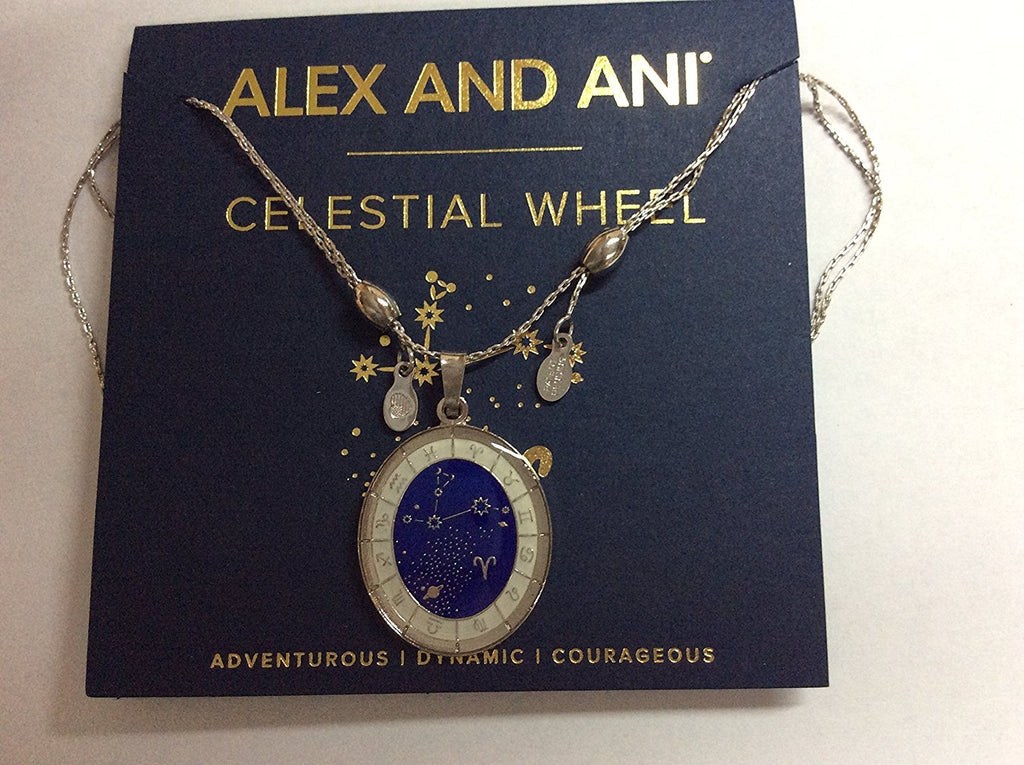 Alex and Ani Celestial Wheel Aries Necklace Shiny Silver