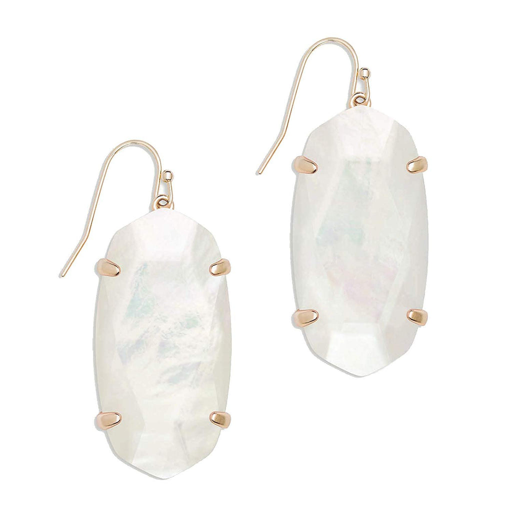 Kendra Scott Esme Dangle Drop Earrings in Ivory and Rose Gold Plated