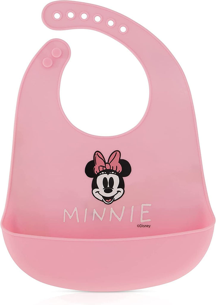 Disney 2-Pack Unisex Baby & Toddler Silicone Bibs with Food Catcher, Soft Waterproof Feeding Accessories