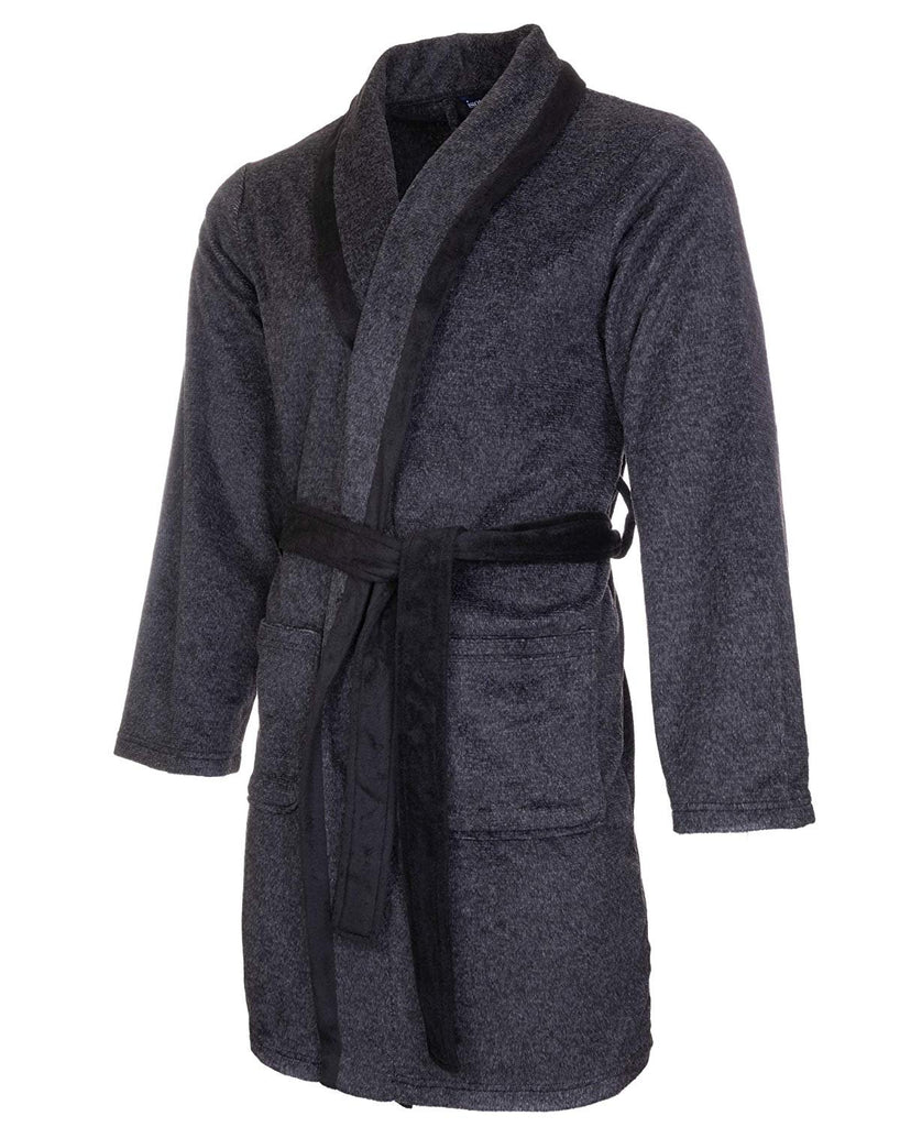 ISOTONER Mens Sleep Robe- Pockets Super Soft Jersey Plush Pajama