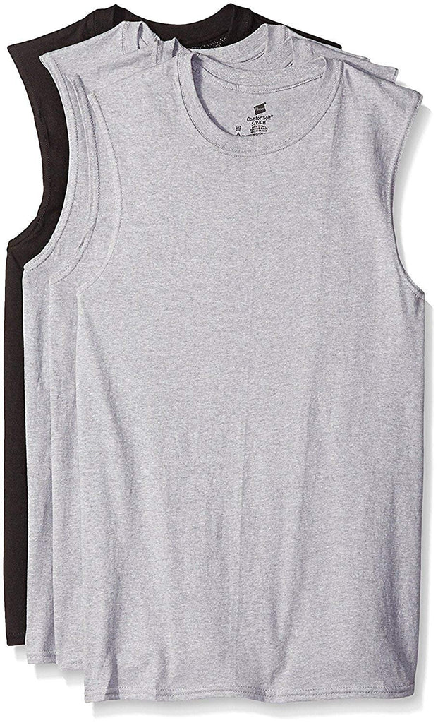 Hanes Men's Sport Styling Cotton Sleeveless T-Shirts w/ Cool DRI 4-Pack