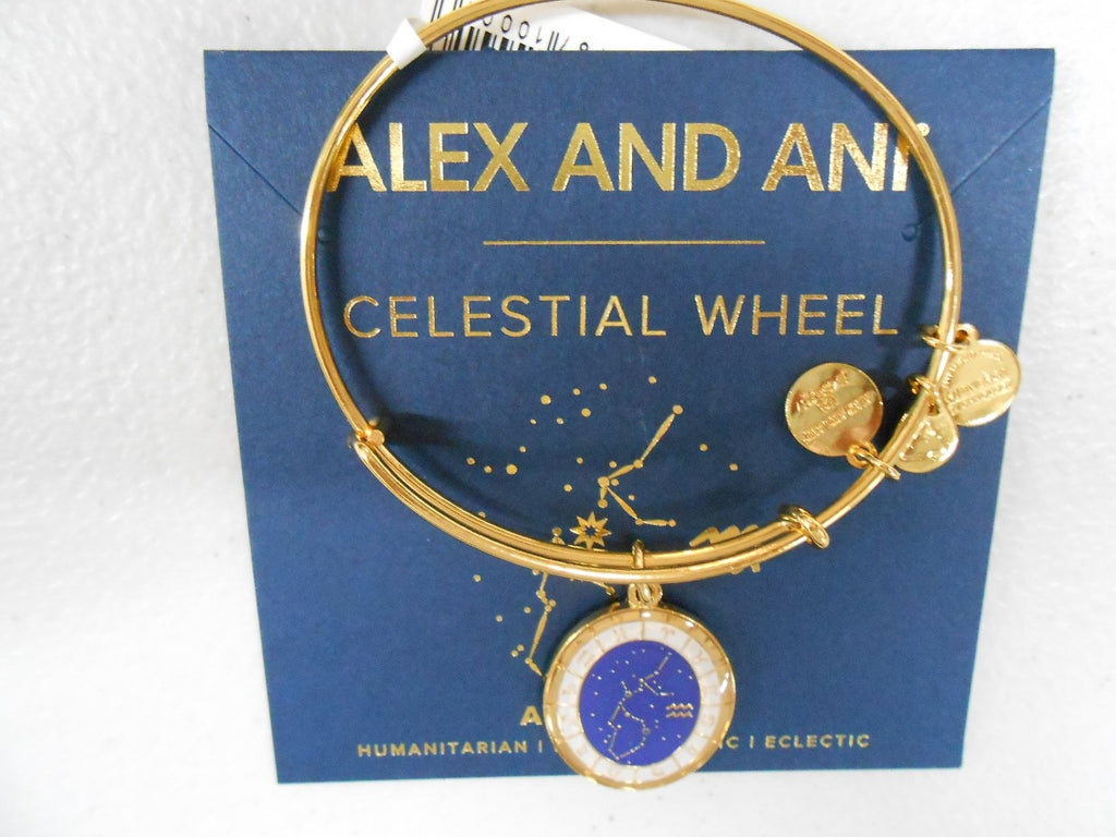 Alex and Ani AQUARIUS Celestial Wheel Expandable Wire Bracelet GOLD NWTB&C