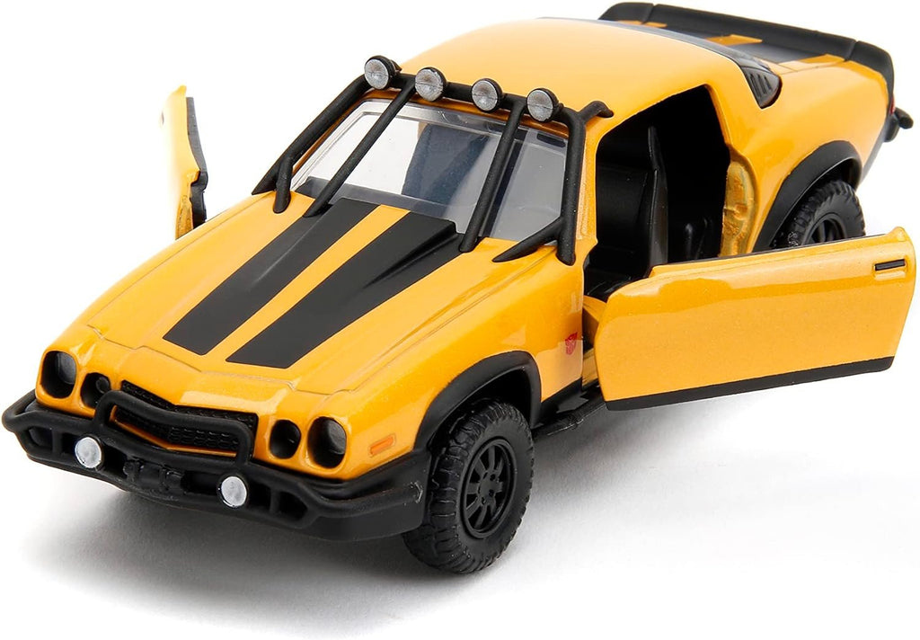 Transformers Rise of The Beast 1:32 1977 Chevy Camaro Bumblebee w/Robot On Chassis Die-Cast Car, Toys for Kids and Adults