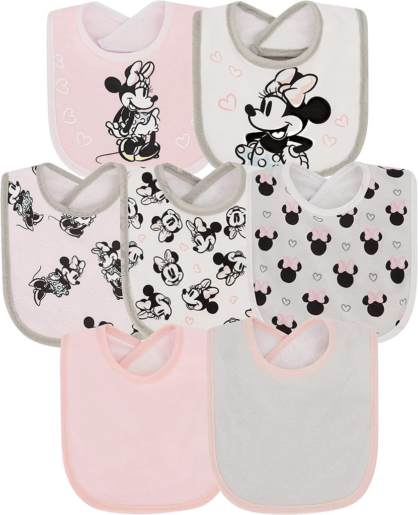 Disney 7-Pack Character Print Baby Bibs, Lightweight Feeding Teething & Drooling Infant and Toddler Cloth Bib