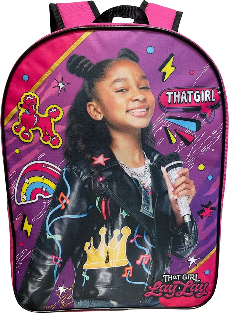 That Girl Lay Lay 15" School Backpack (Pink-Black)