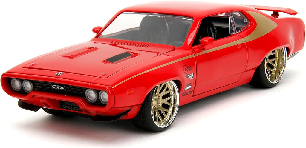 Big Time Muscle 1:24 1972 Plymouth GTX Die-Cast Car, Toys for Kids and Adults(Red)