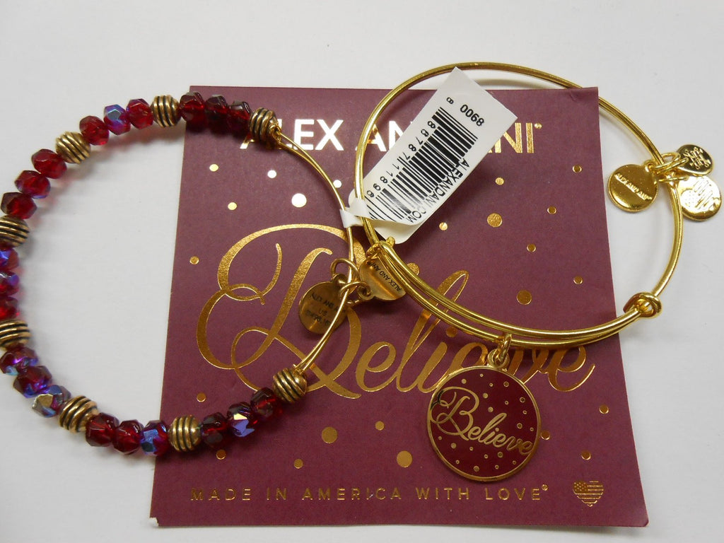 Alex and Ani Women's Believe Set of 2 Color Infusion Wine