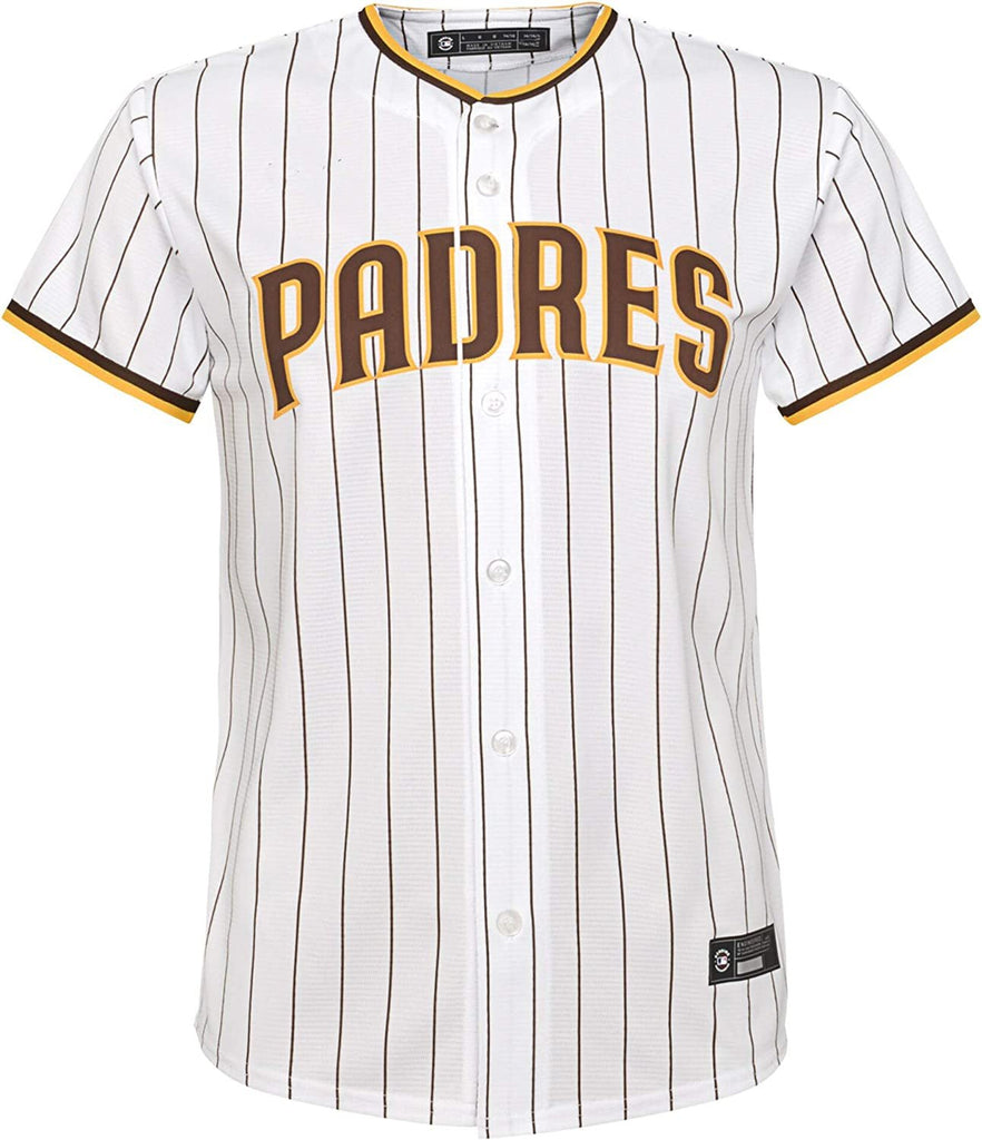 Outerstuff Fernando Tatis Jr. San Diego Padres White Stripes Kids 4-7 Home Player Jersey