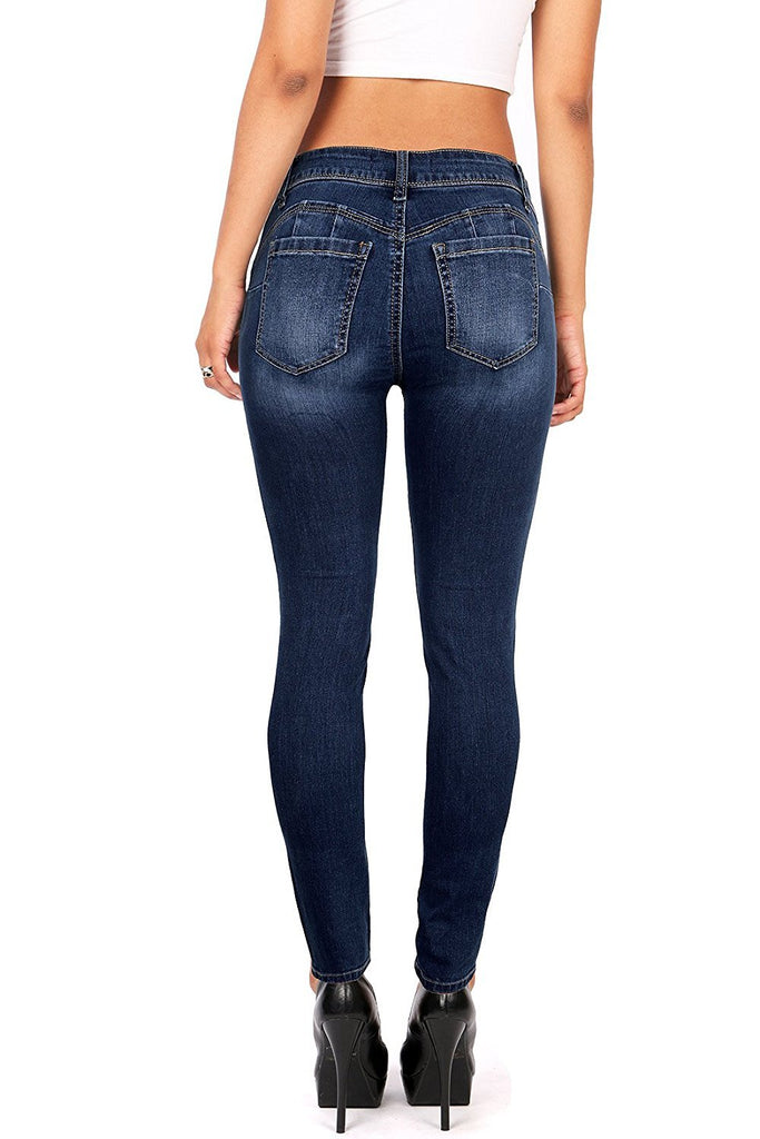 Wax Women's Juniors Basic Stretchy Fit Skinny Jeans