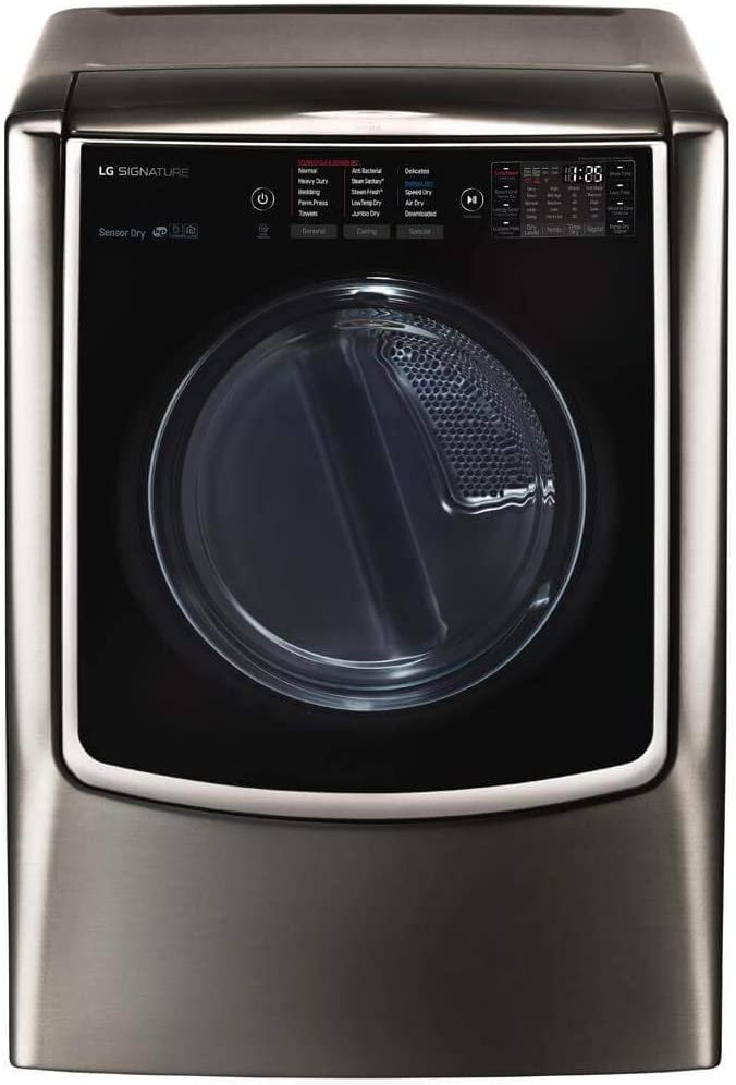 LG DX9501K SIGNATURE 9.0 Mega Capacity TurboSteam Gas Dryer in Black Stainless Steel