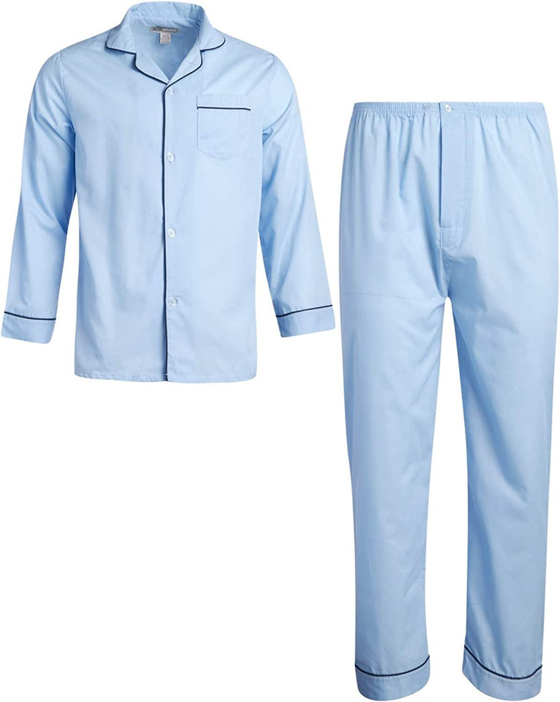 Ten West Apparel Menâ€™s Pajamas Set - Long Sleeve Button Down Sleep Shirt and Pajama Bottoms Sleepwear Set