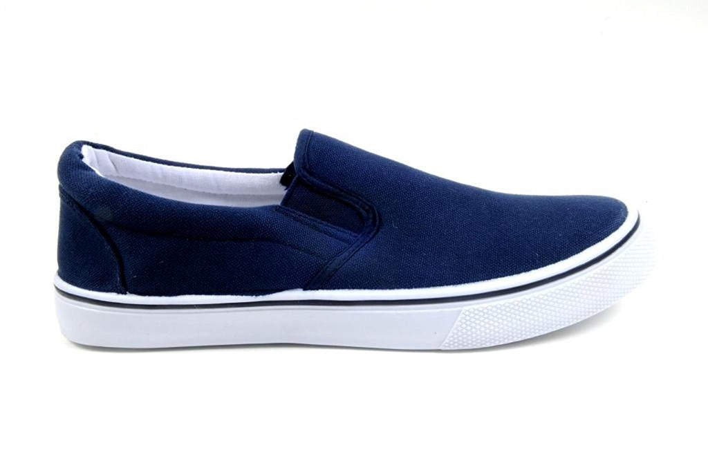 Zig Zag Mens Navy Canvas Slip-On