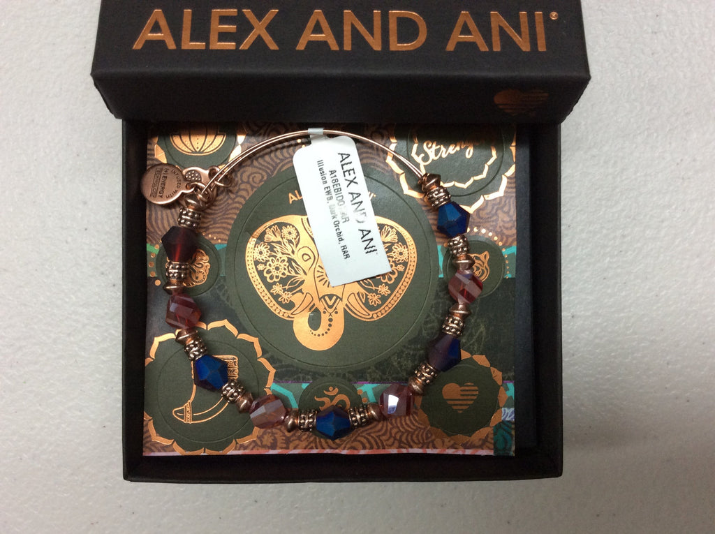 Alex and Ani Womens Illusion Bangle Dark Orchid