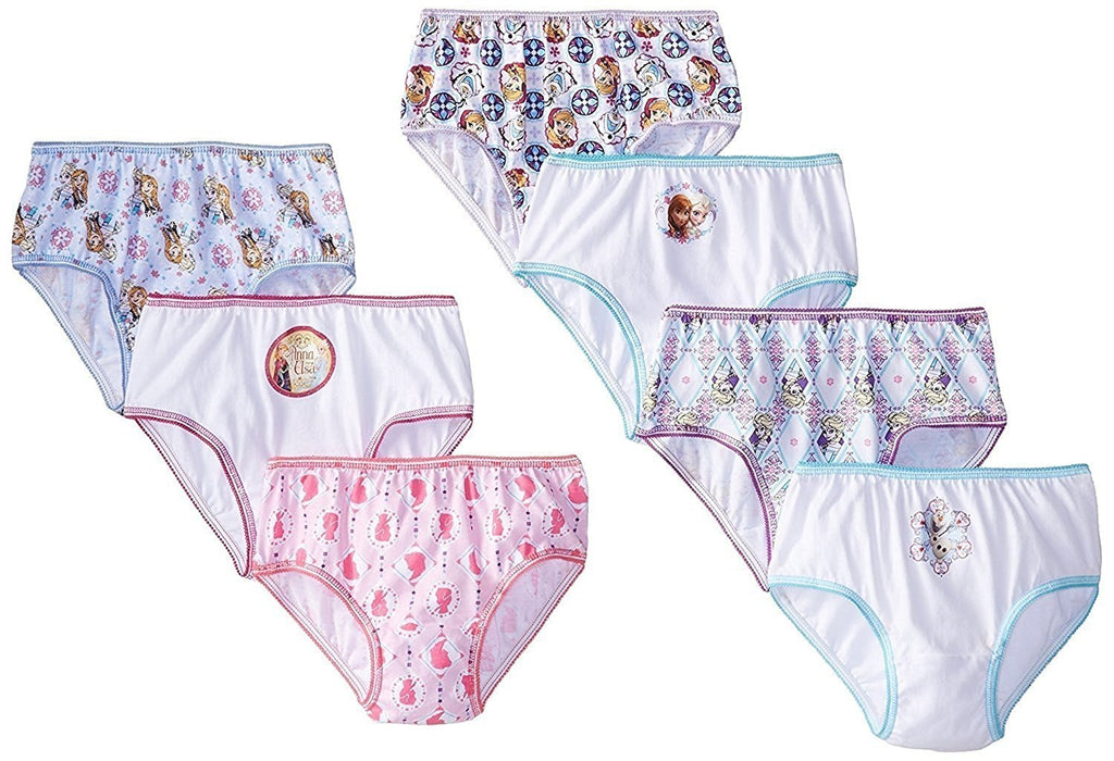 Disney Little Girls' Frozen Panties 7 Pack, Elsa, Anna Underwear