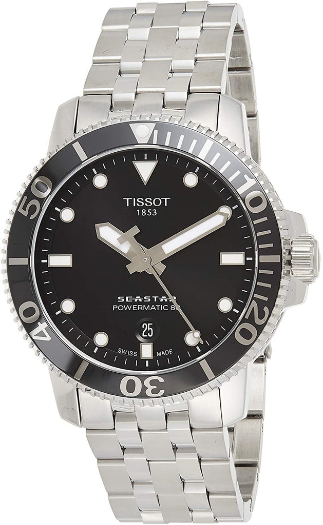 Tissot Men's Seastar 660/1000 Swiss Automatic Stainless Steel Strap, Grey, 21 Casual Watch (Model: T1204071105100)