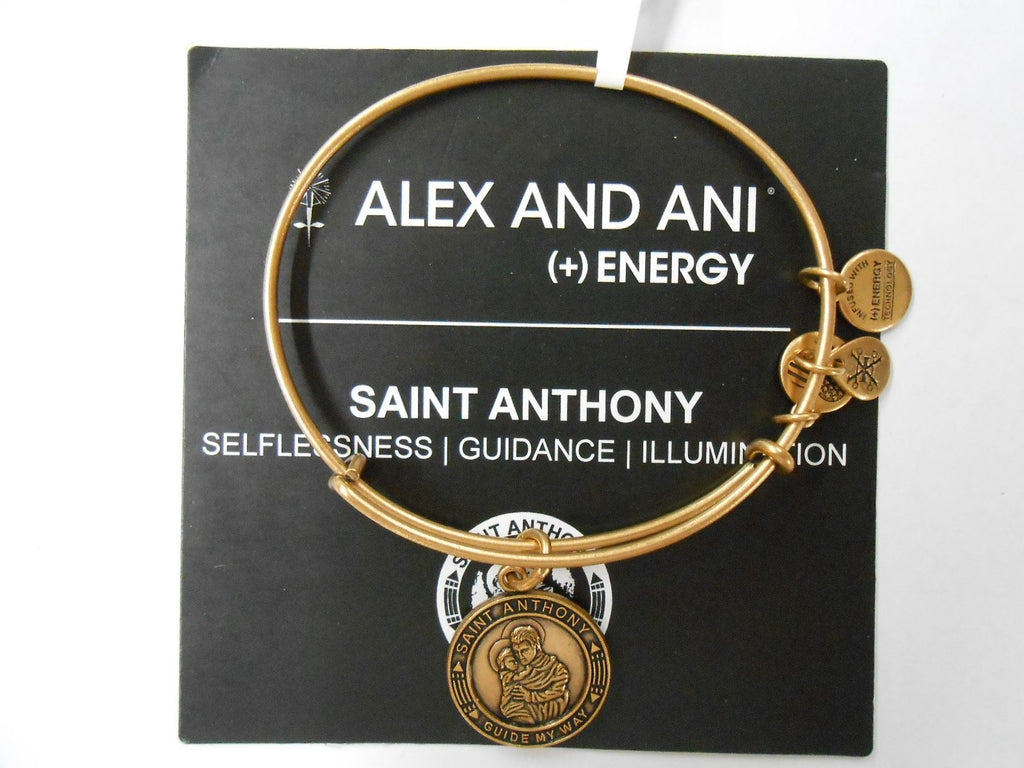 Alex and Ani ST. Anthony Expandable Wire Bracelet Rafaelian Gold NWT/Box/Card