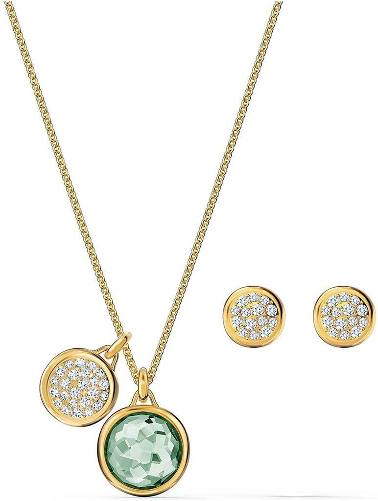 SWAROVSKI Authentic Tahlia Necklace and Earrings Jewelry Set, Gold Plated