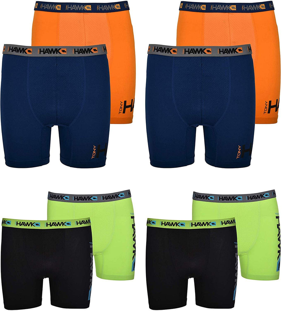 Tony Hawk Boys' Boxer Briefs 8-Pack Performance Dri Fusion Tech Compression No Fly Underwear