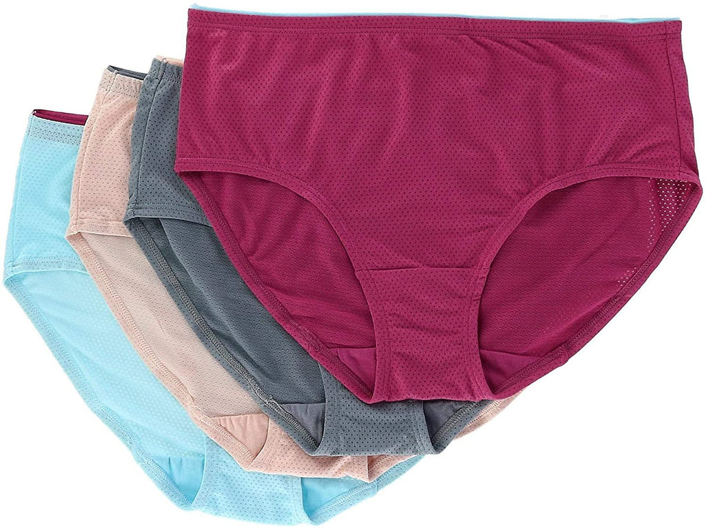 Fruit of the Loom Women's Micro Mesh Low Rise Brief - 4 Pack, Assorted, 10