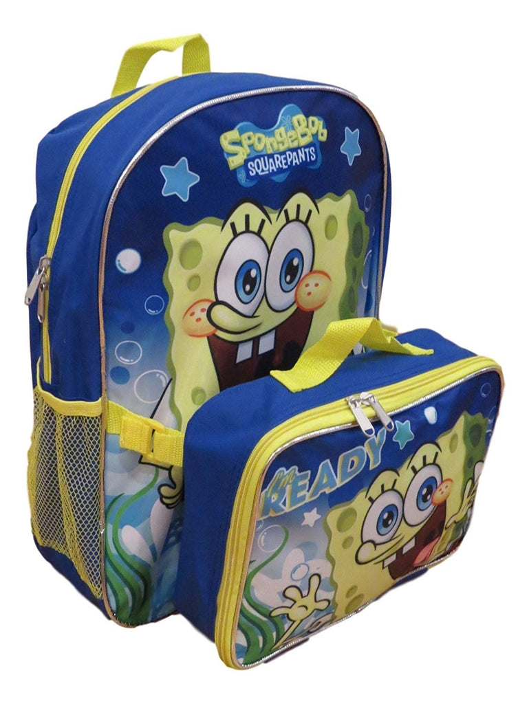 Spongebob 16" Backpack With Detachable Matching Lunch Box