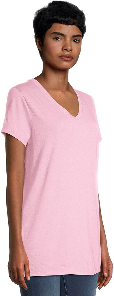 Hanes Women's Short Sleeve Flowy V-Neck T-Shirt