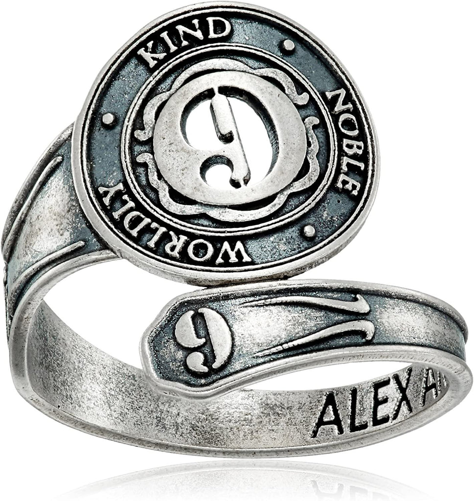 Alex and Ani "Numerology" Number, Sterling Silver Spoon Ring, Size 7-9