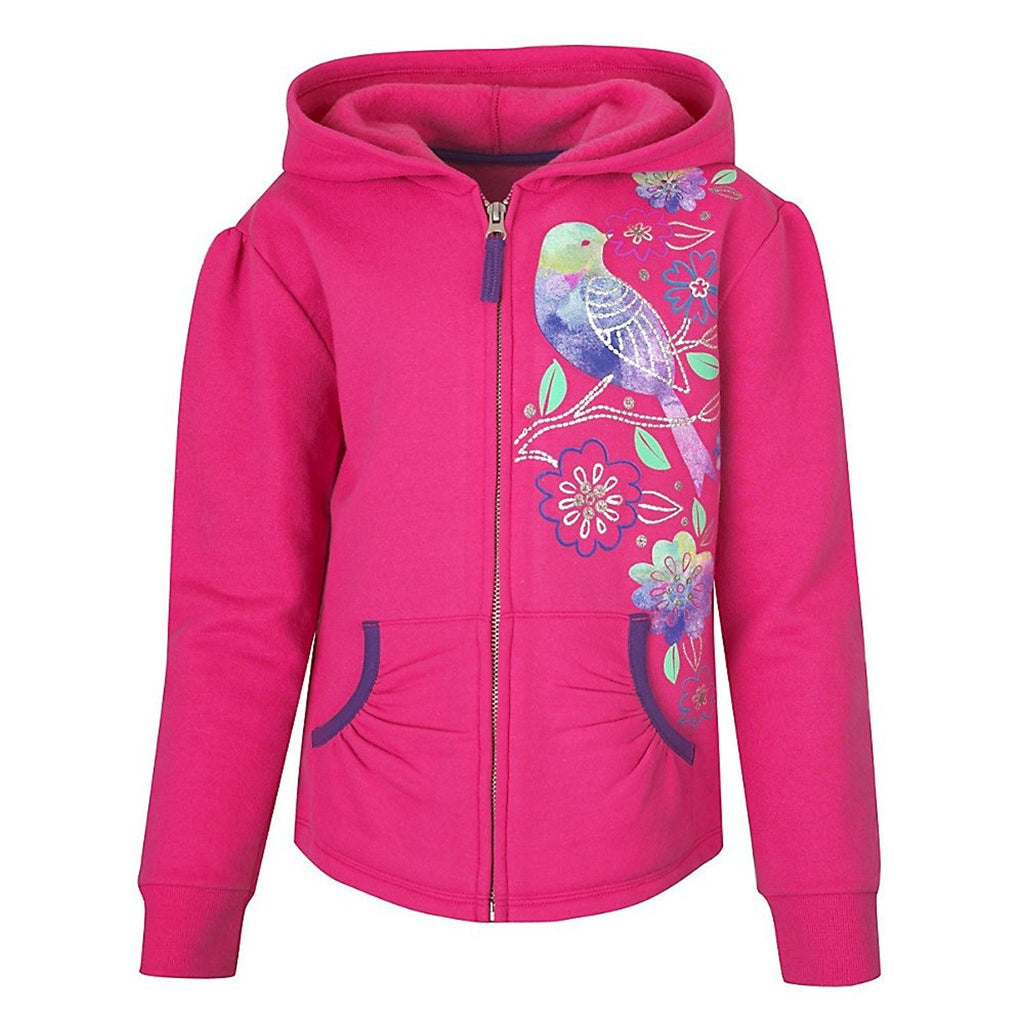 Hanes girls Poppy Hearts and Stars Full-Zip Hoodie (K244/J6)