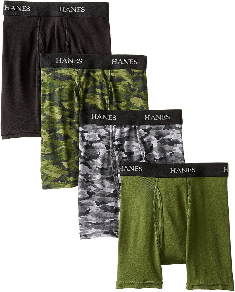 Hanes Boys' 4 Pack Ultimate Comfort-Flex Printed Boxer Brief