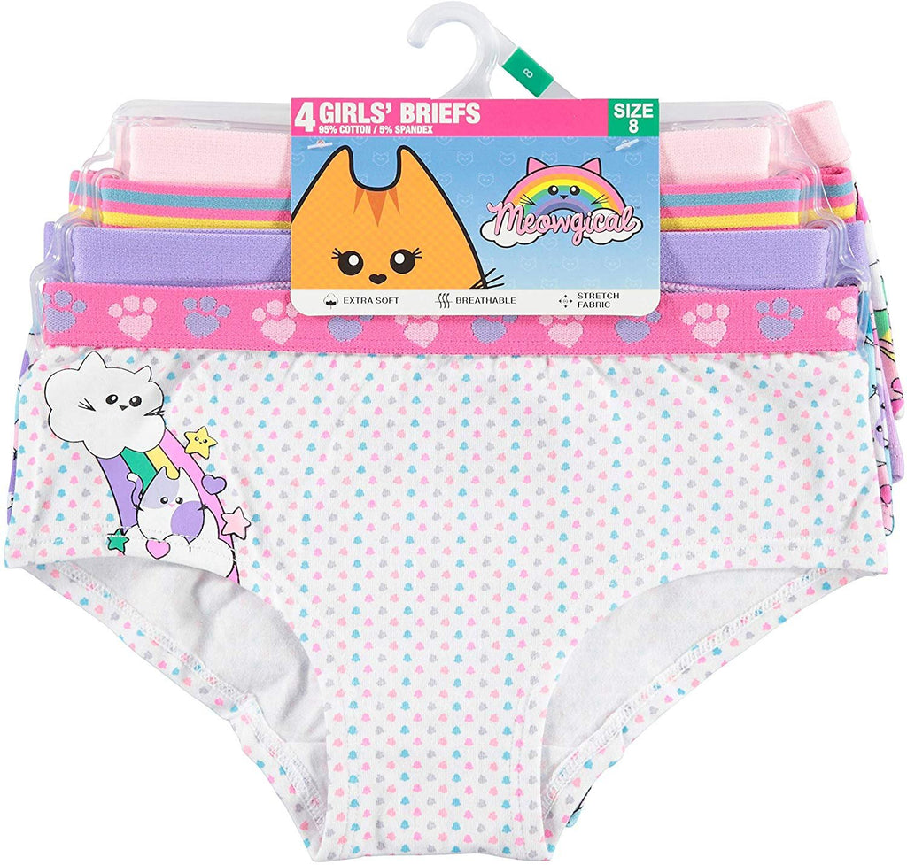 Handcraft Girls' Big Meowgical 4pk Supersoft Reactive Print Panties