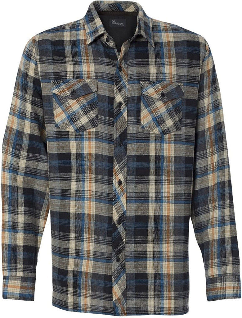 Burnside Mens Long Sleeve Button Down Flannel Shirt B8210