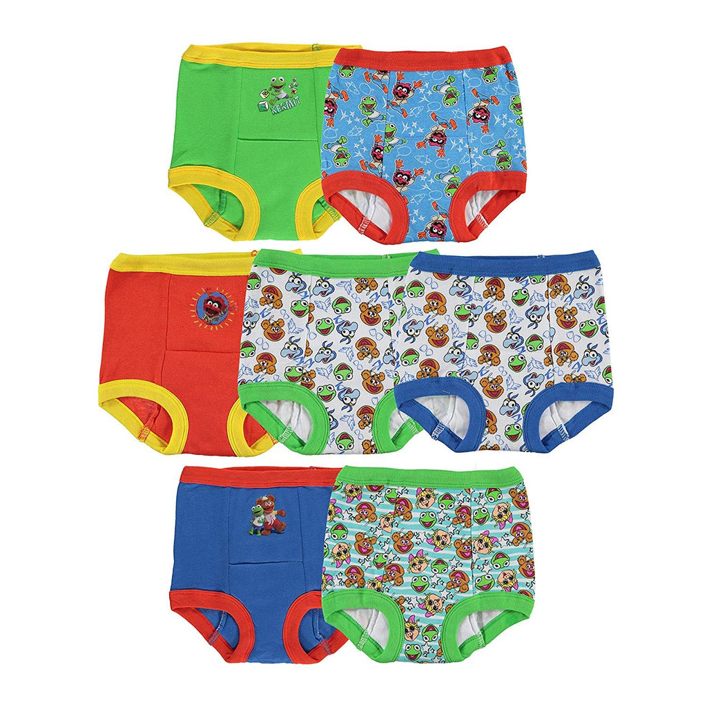 Muppet Babies Boys 7-Pack Training Pants Underwear Toddler Little Kid Infant Baby Piggy Kermit Animal Gonzo