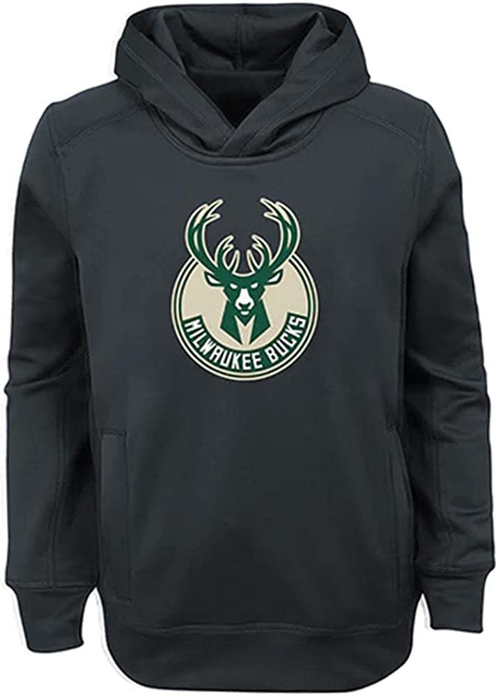 Outerstuff Youth Milwaukee Bucks Primary Logo Performance Fleece Pullover Hoodie