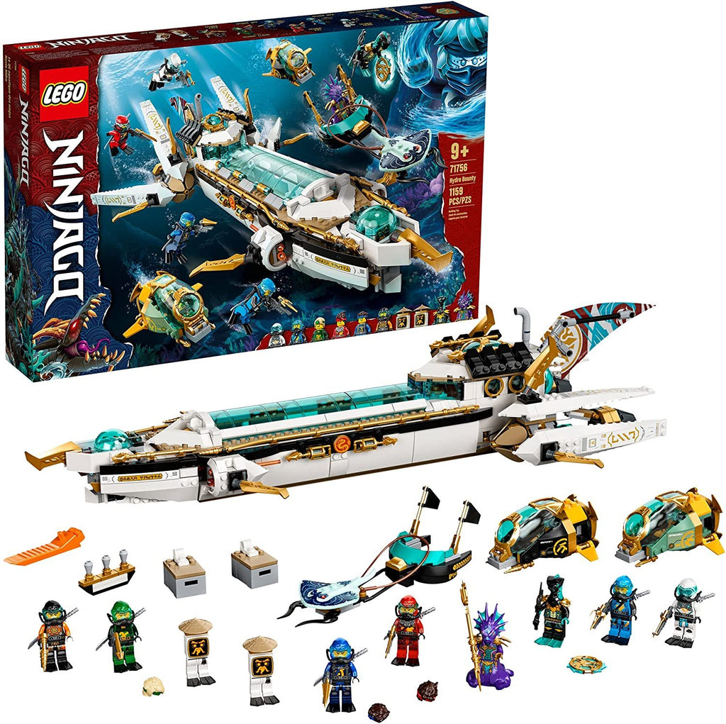 LEGO NINJAGO Hydro Bounty 71756 Building Kit; Submarine Toy Featuring NINJAGO Kai and Lloyd; New 2021 (1,159 Pieces)