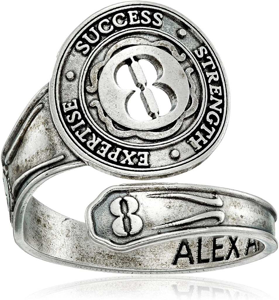 Alex and Ani "Numerology" Number, Sterling Silver Spoon Ring, Size 7-9