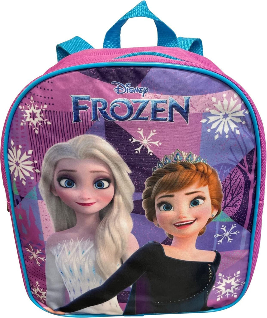 Frozen Anna And Elsa Toddler Girl 12 Inch Mini Backpack (Pink-Blue)