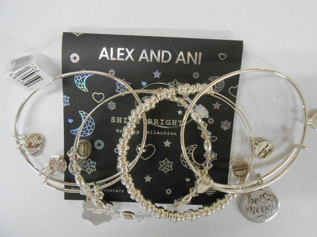 Alex and Ani Be Merry Set of 4 Bangle Bracelet