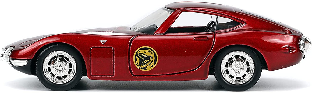 Jada Toys Power Rangers 1:32 1967 Toyota 2000 GT Die-cast Car & 1.65" Red Ranger Die-cast Figure, Toys for K Ages 8+