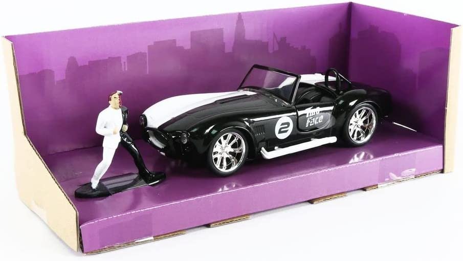 DC Comics 1:32 1965 Shelby Cobra 427 SC Die-cast Car w/ 1.65" Two Face Figure, Toys for Kids and Adults